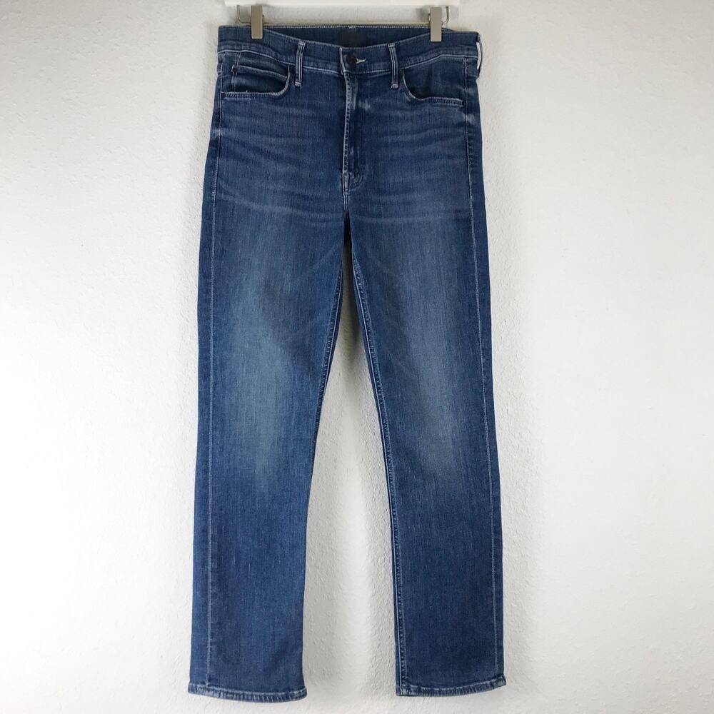 Mother The Mid Rise Dazzler Ankle Jeans Wish On A Star Wash Straight Leg Size 31